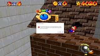 Super Mario 64 4 Different Crash Errors Ultra HD 60 fps [upl. by Tinya]