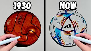 Drawing The Evolution Of World Cup Ball [upl. by Aniral1]