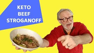 INSTANT POT KETO BEEF STROGANOFF LCHF RETRO MEAL WITH ZOODLES [upl. by Gotthelf]