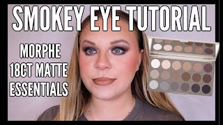 MORPHE 18CT MATTE ESSENTIALS PALETTE 🖤  SMOKEY EYE TUTORIAL 🖤  makeupwithalixkate [upl. by Aitnahc647]