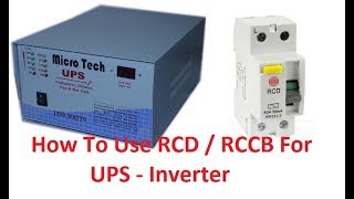 UPS Wiring Protection System Using RCDRCCB UrduHindi [upl. by Anilrac]