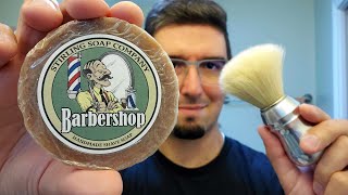 Stirling Soap Co BARBERSHOP  Henson AL13  Zenith Boar Brush  Sample Shave Ep01 [upl. by Gautious]