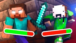 Dream VS Herobrine but with HEALTH BARS [upl. by Falconer]