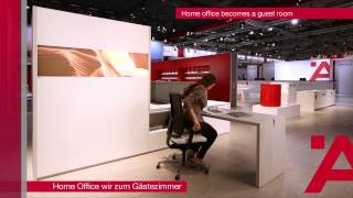 Plus de vie au m2  12  Le bureau à domicile devient une chambre damis  Interzum 2015 [upl. by Lara133]