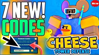 UPD⚡ CHEESE TD CODES JULY 2024  ROBLOX CODES JULY 2024 [upl. by Kolnos526]