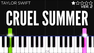 Taylor Swift  Cruel Summer  EASY Piano Tutorial [upl. by Acinomahs88]