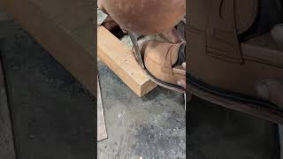 Traditional way of making handmade shoe asmr leathercraft shoemaking bespoke youtubeshorts usa [upl. by Gaylene]