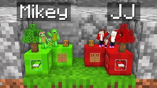 Mikey Family vs JJ Family TINY CHUNK Survival Battle in Minecraft Maizen [upl. by Niatsirk]