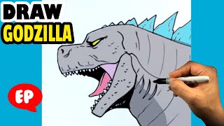 How to Draw GODZILLA  Side View [upl. by Acinorej]