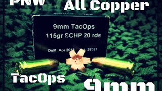 PNW Arms TacOps 9mm All Copper Hollow Point Ammo Ballistics Gel Test HD [upl. by Atal313]