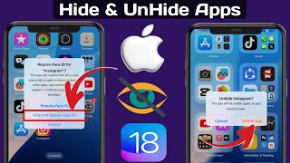 How to Hide amp Unhide Apps on iPhone  iOS 18  Hide Apps with Facelock in iphone [upl. by Hnib]