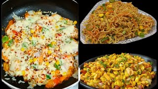 Any Easy Recipes for Evening Snacks  Creamy bread bites  Simple Chinese Maggi  Boiled Corn Chaat [upl. by Nurat630]