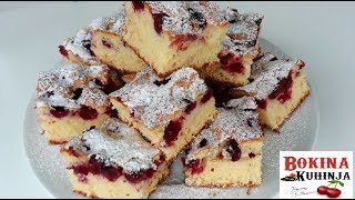 BRZI KOLAČ SA VISNJAMA ZA 25 MINUTA CHERRY CAKE [upl. by Kcarb]