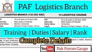 PAF Logistics Branch Commissioned Officer Jobs 2023  Salary of the Logistics Officer in PAF [upl. by Aisatan]