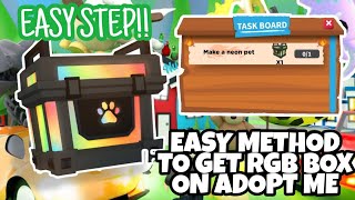 EASY WAY TO GET AND FINISHING THE TASK TO GETTING RGB BOX ON ADOPT ME [upl. by Watters376]