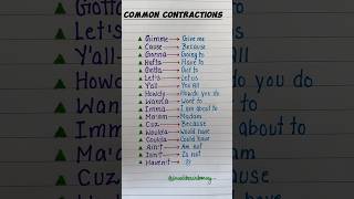 Do you know common contractions 👩🏻‍🏫💯 education grammartips english [upl. by Kersten]