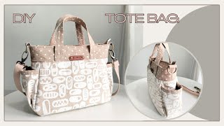 How To Make Tote Bag With Pockets  DIY Tote Bag With Pockets [upl. by Sitnalta]