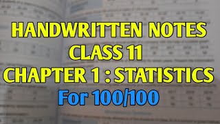 Handwritten notes  statistics chapter 1  class 11 statistics notes  class 11 commerce notes [upl. by Akkire]