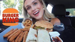 Burger King Mukbang Whopper w cheese NEW wraps chicken fries ect [upl. by Suiraj]