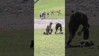 WW D Day Mortar Misfired Directions by Manual at D Day Reenactment in Conneaut Ohio [upl. by Acessej980]