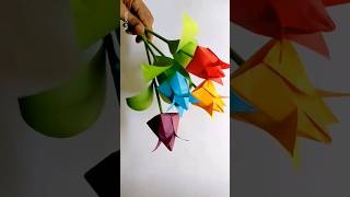 Origami TulipsEasy Origami TulipPaper TulipHow to Make Paper TulipDiy Tulips [upl. by Ecirtak]