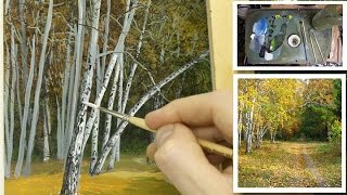 68 How To Paint Silver Birch Trees Part 1  Oil Painting Tutorial [upl. by Oterol]