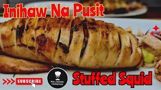 How to make Tender and Juicy Inihaw na Pusit  Grilled Squid  Simple stuffed BBQ Squid [upl. by Hpeseoj]