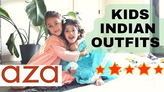 Kids Indian Clothes in the US  Tryon Haul from Aza [upl. by Anibur]