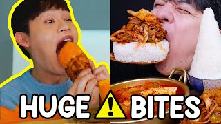 Mukbangers take THE BIGGEST BITES [upl. by Adelaide]