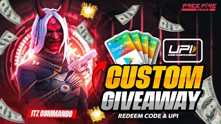 FREE FIRE LIVE  REEDEM CODE GIVEAWAY 🤑💎FF LIVE GIVEAWAY  CUSTOM ROOM  FF GIVEAWAYSgiveaways [upl. by Ardnuahc]