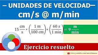 Conversión de centímetro por segundo a metro por minuto cms a mmin [upl. by Coombs739]