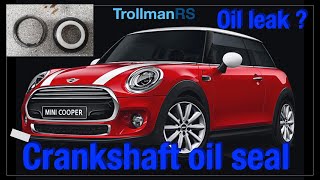 Mini R56 crankshaft oil seal fix with no special tools Engine Oil leak BMW Mini cooper one models [upl. by Itsirhc]