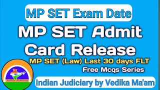 MP SET Admit card Release Date Out  MPPSC SET Exam Date 2024 [upl. by Ainahtan]