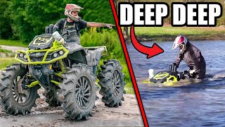 Giant FOURWHEELER VS FLOODED BACKYARD [upl. by Nassah]