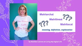 Difference between Matriarchal Matrilineal and Matrilocal systems [upl. by Asirak]