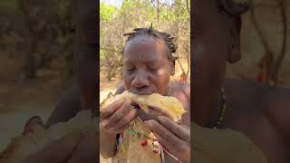 Hadzabe tribe bushmen truly enjoy this natural snack from their traditional diet [upl. by Airdnaxila923]