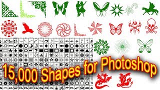 Photoshop tutorial How to download and use Photoshop Shapes [upl. by Mourant]