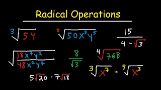 Simplifying Radical Expressions Adding Subtracting Multiplying Dividing amp Rationalize [upl. by Ocir]