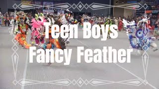 Teen Boys Fancy Feather  2024 Black Hills Pow Wow  Powwowscom [upl. by Ahsitram63]