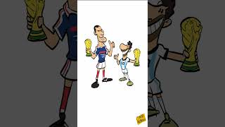 Zidane and Messi and on Scoring in A World Cup Final football cartoon [upl. by Amalia]