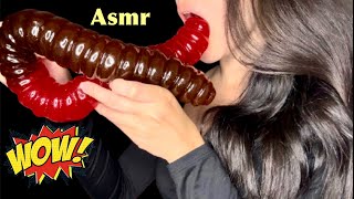 Asmr Eating World’s Largest Gummy Worm [upl. by Kirenoj]