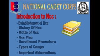 ⚔️INTRODUCTION TO NCC⚔️  Chapter  1 NCCTraining StrongerTogetherquotncc [upl. by Jordan]