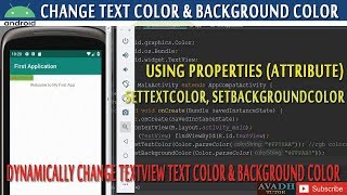 how to change text color in android textview  dynamically change textview background color android [upl. by Berns]