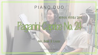 Paganini Caprice No 24 for piano 4hands Arr Bella amp Lucas [upl. by Farr]