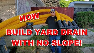 How To Build a Yard Drain System with No Slope  COMBO INSTALL [upl. by Honeyman110]