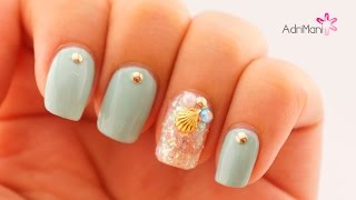 ¿Cómo poner piedritas en las uñas  Aqua Nail Art [upl. by Alie365]