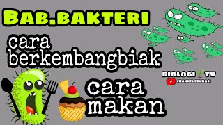 Reproduksi bakteri cara makan bakteri biologi Babbakteri kelas semester SMA [upl. by Nahpets1]