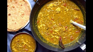 Dhaba Style Egg Dal Tarka  Assamese Recipes [upl. by Philpot]