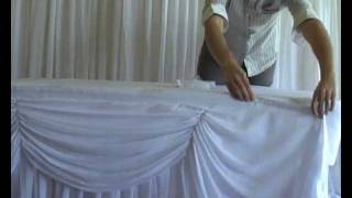 Attaching Box Pleated Wedding Table Skirting Using Skirting Clips [upl. by Rehpitsirhc]