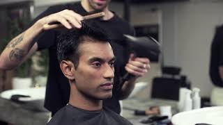 How to Use a Hair Dryer and Round Brush to Style Mens Hair  QUIFF STYLE  FOR MEN [upl. by Atinal]